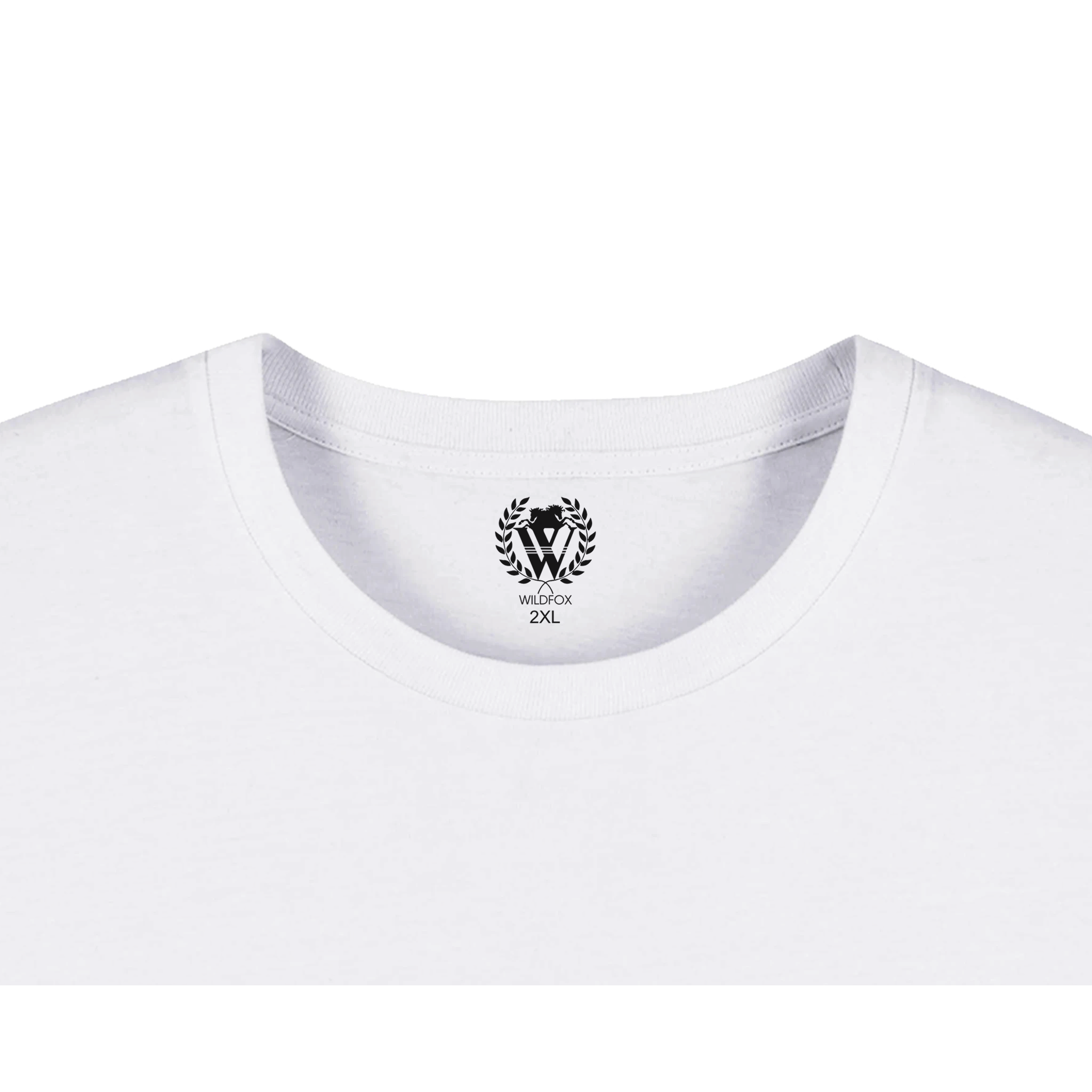 This is an image of the inner shirt label showcasing the wild fox logo and shirt size.