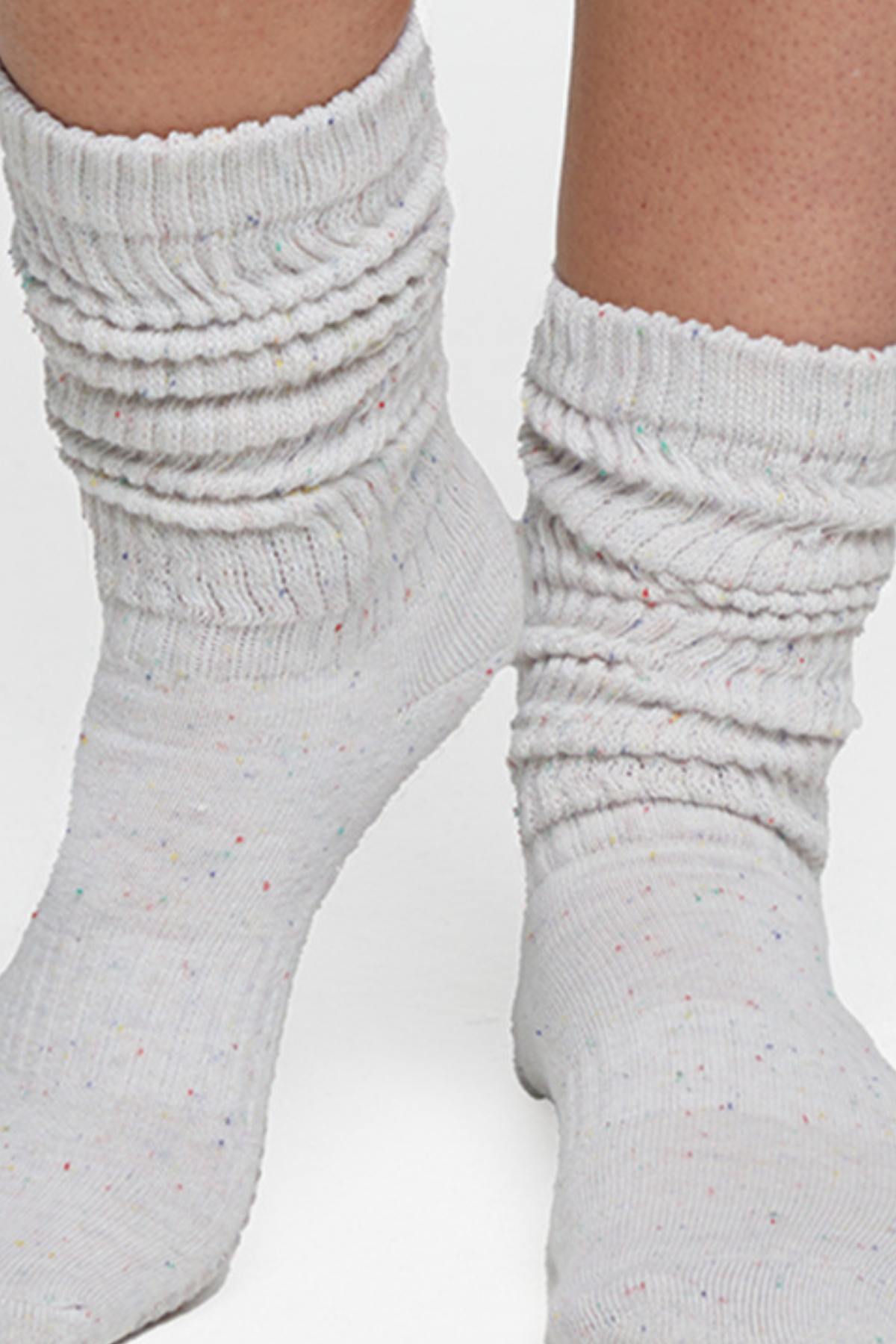 Sofia 2 Pack Slouchy Speckle Socks | Microchip/Sugar Swizzle