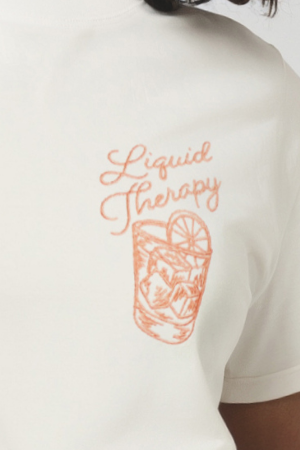 White t-shirt with &