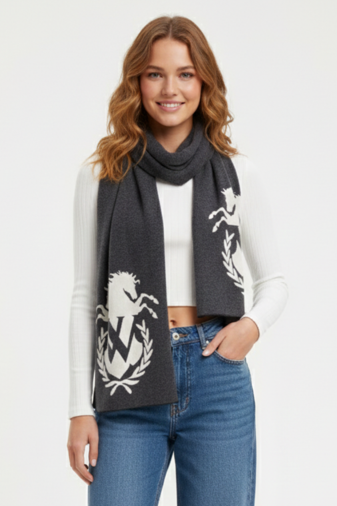 WFScarf-Old School Log | Clean Black