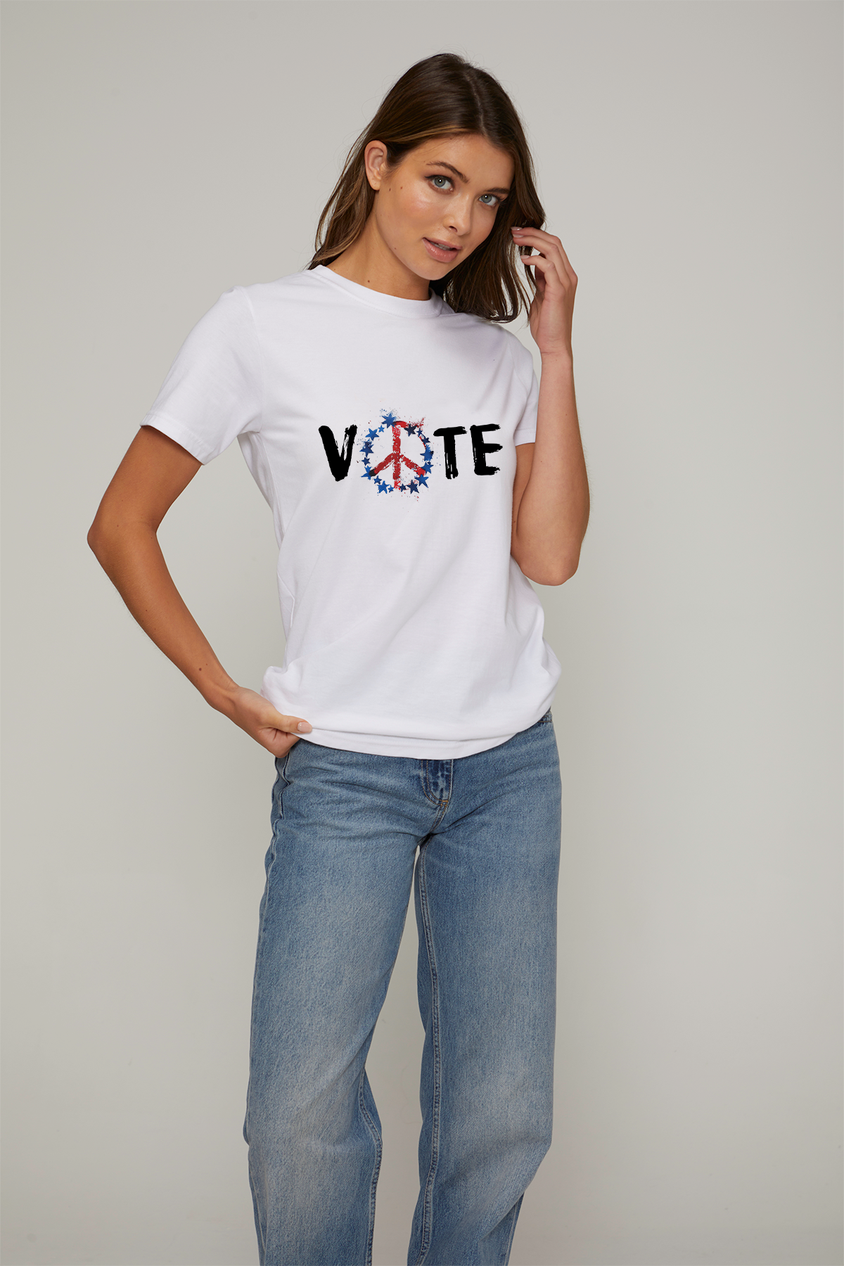 Vote Peace Sign | Organic White