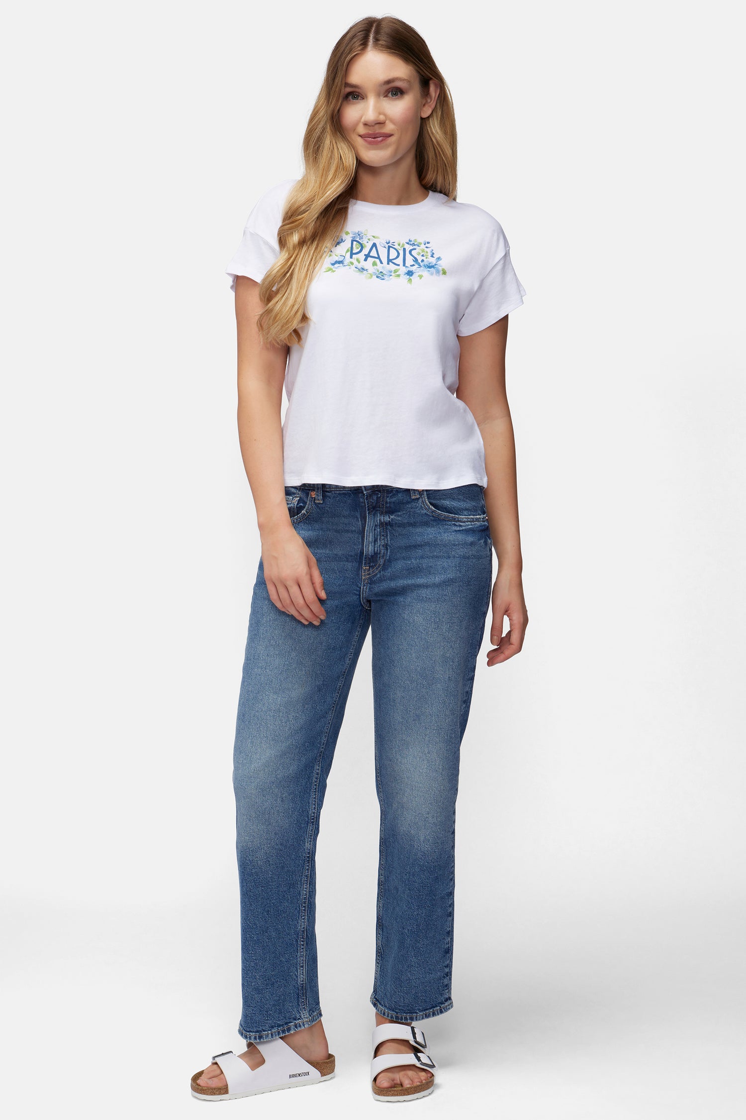 Paris Florals Chrissy Tee | Clean White