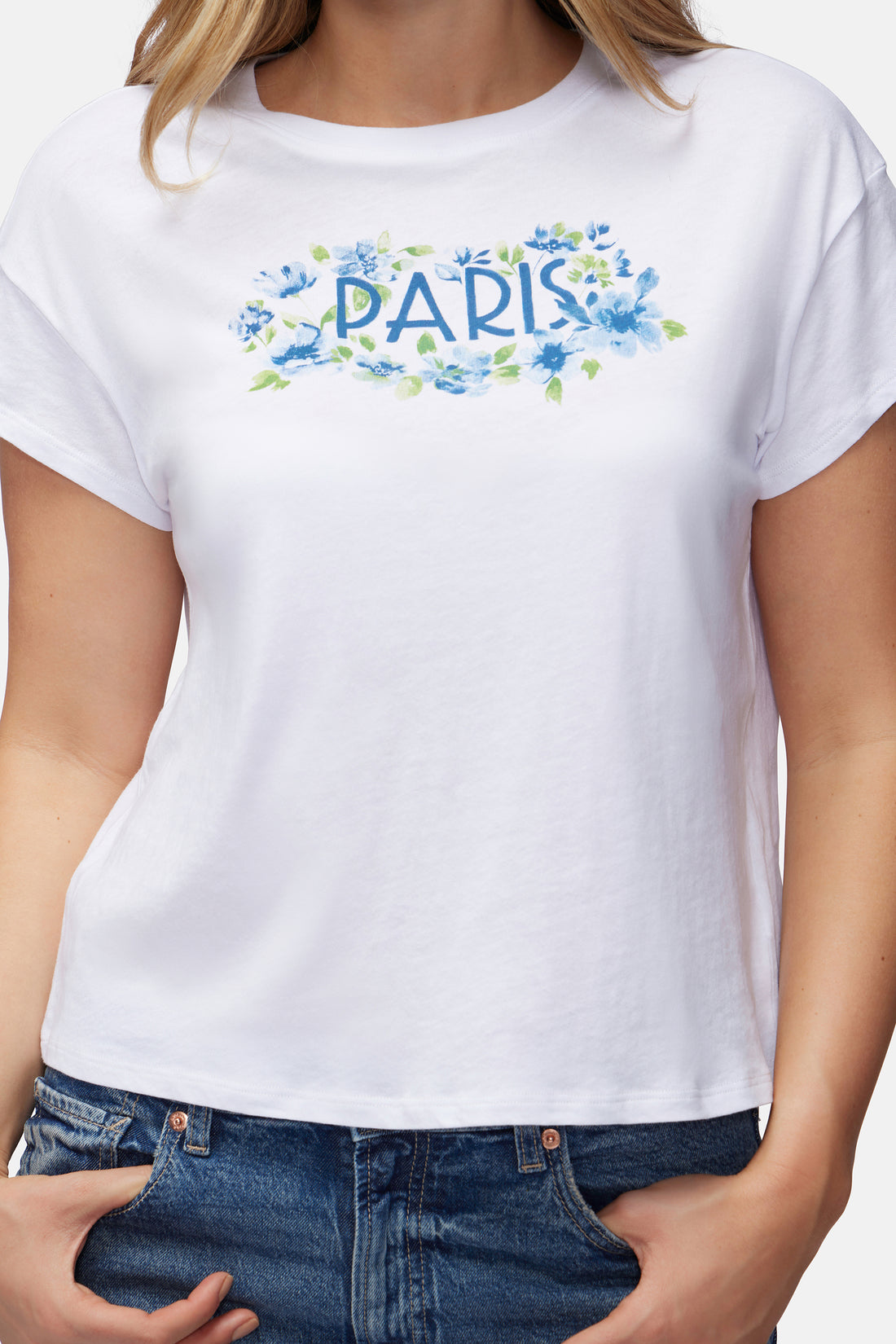 Paris Florals Chrissy Tee | Clean White