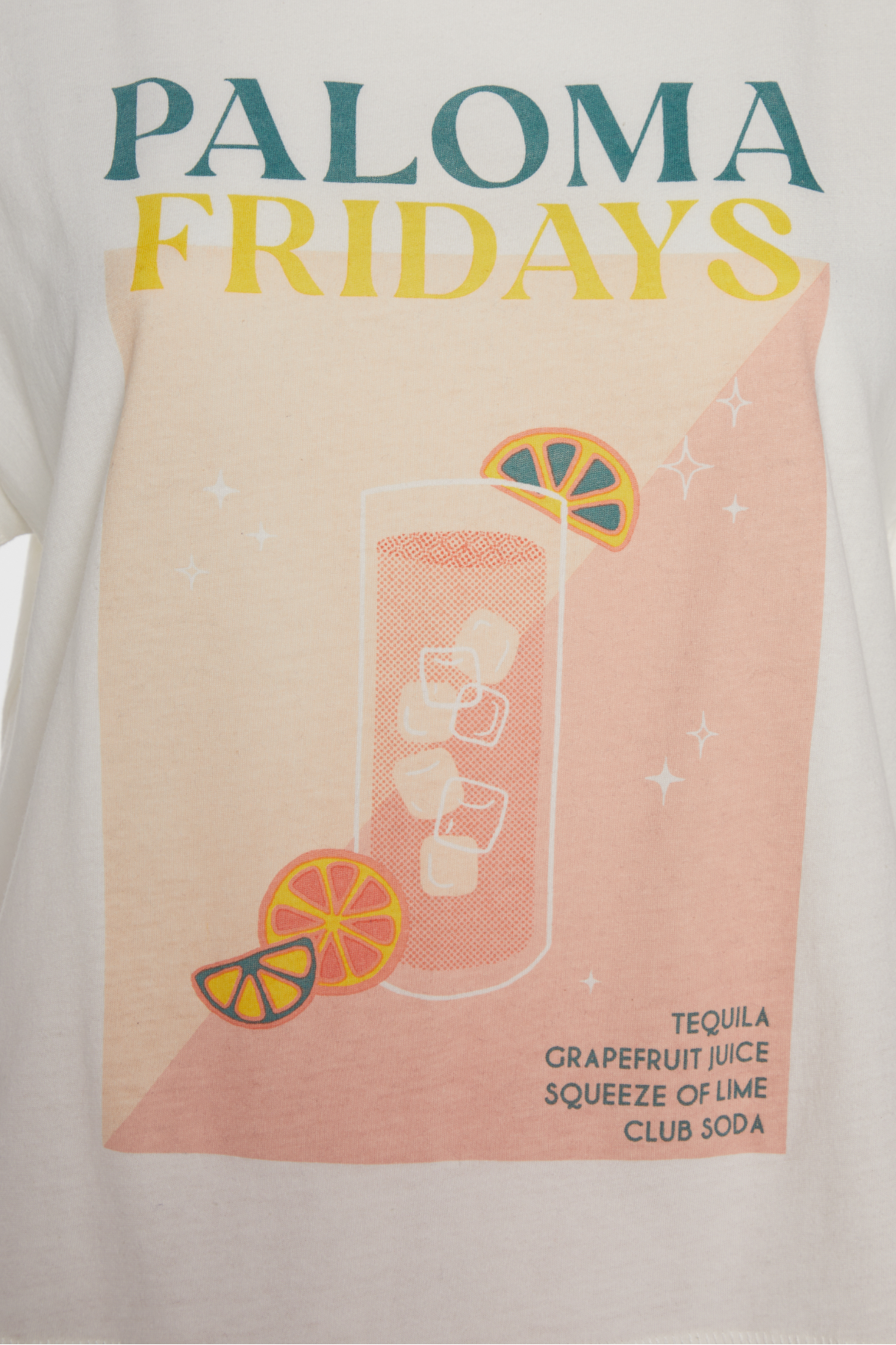 Close up white tee with the text quote: &