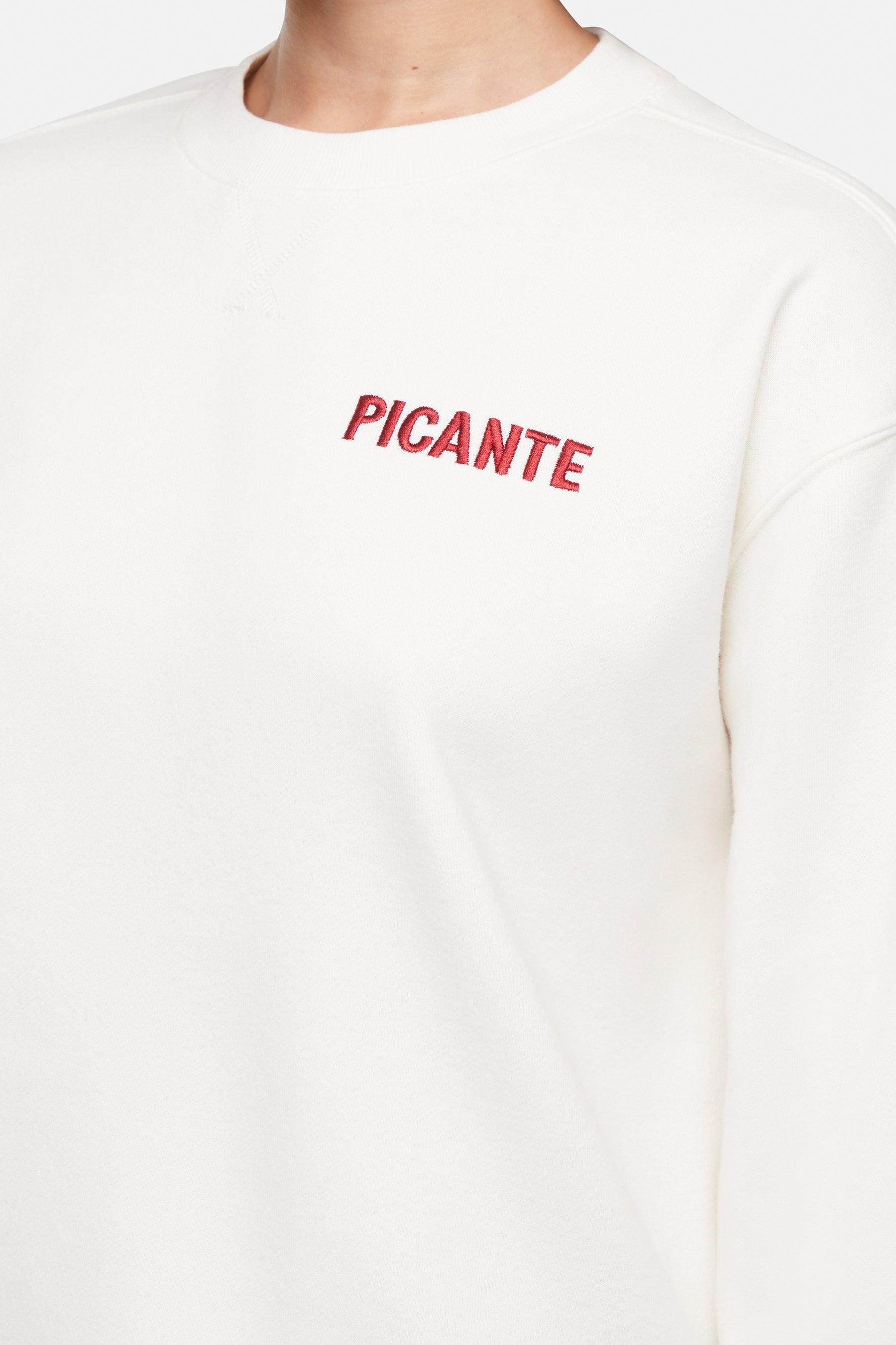 White sweatshirt with &