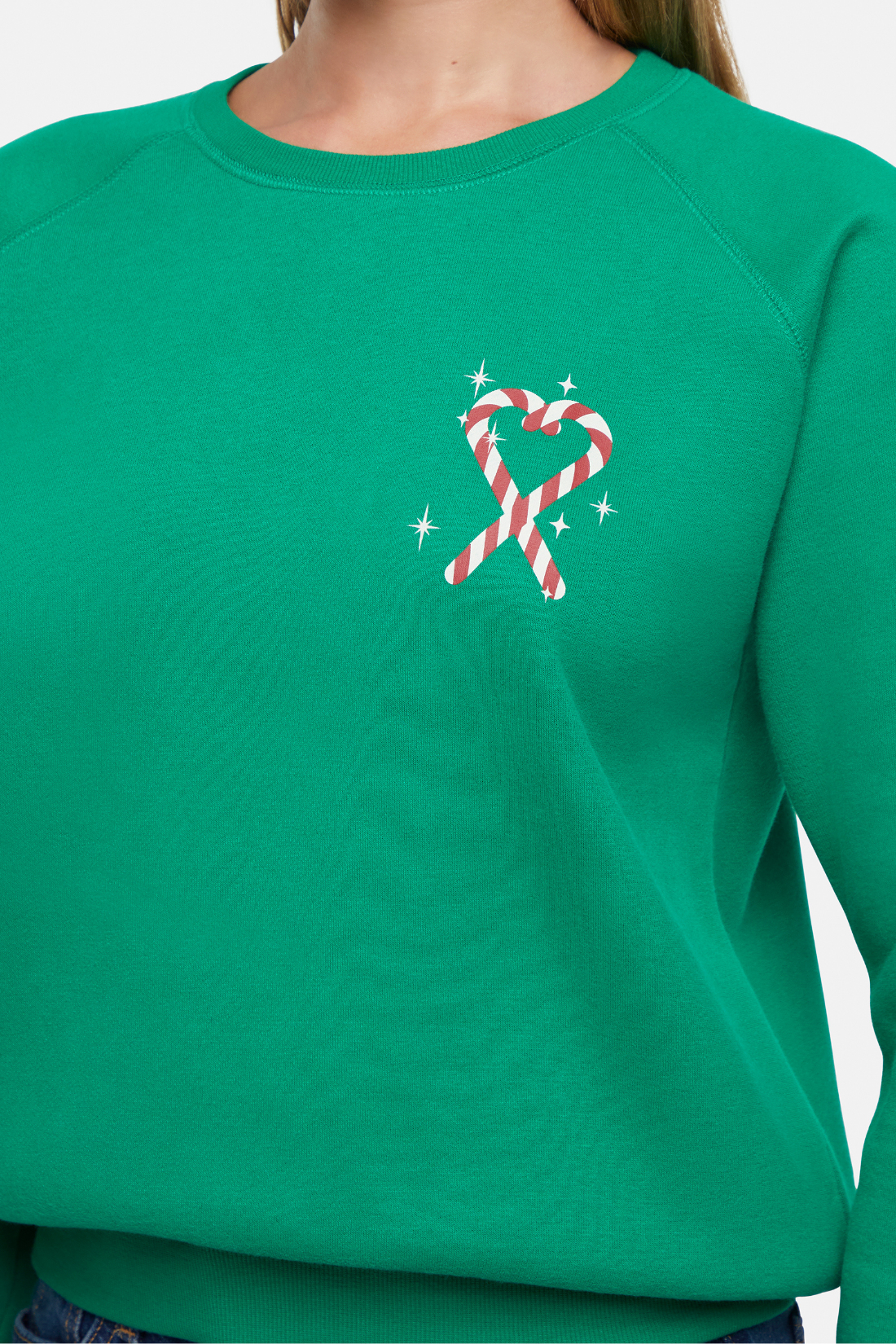 Tinis & Tinsel Keely Raglan Sweatshirt | Jolly Green