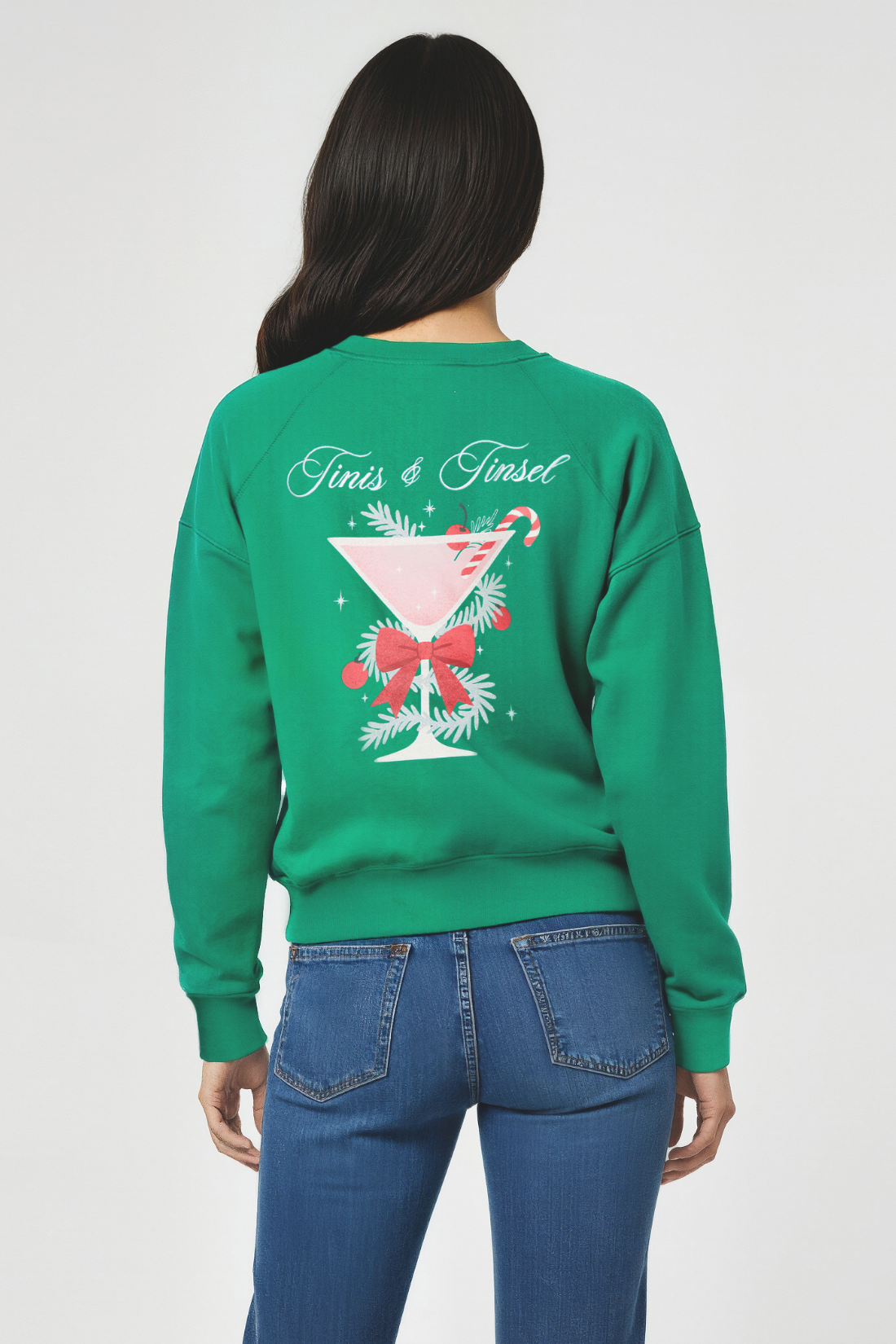 Tinis & Tinsel Keely Raglan Sweatshirt | Jolly Green