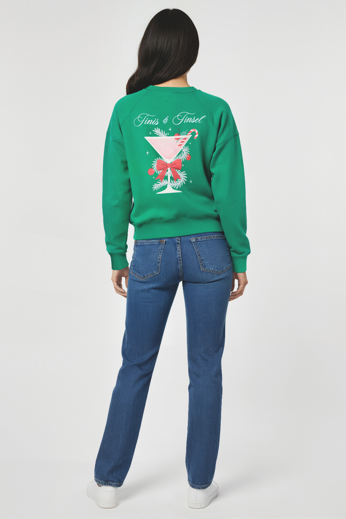 Tinis & Tinsel Keely Raglan Sweatshirt | Jolly Green