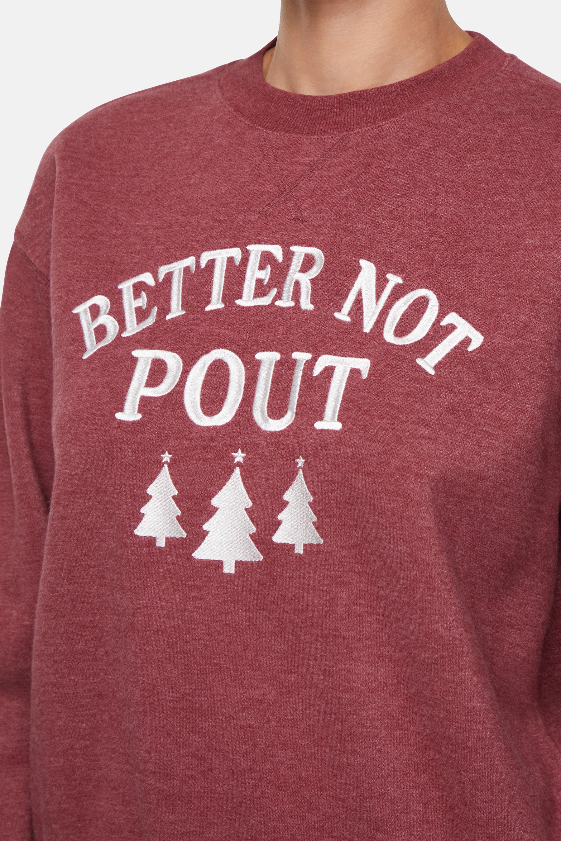 Better Not Pout Charlie Sweatshirt | Heather Cabernet