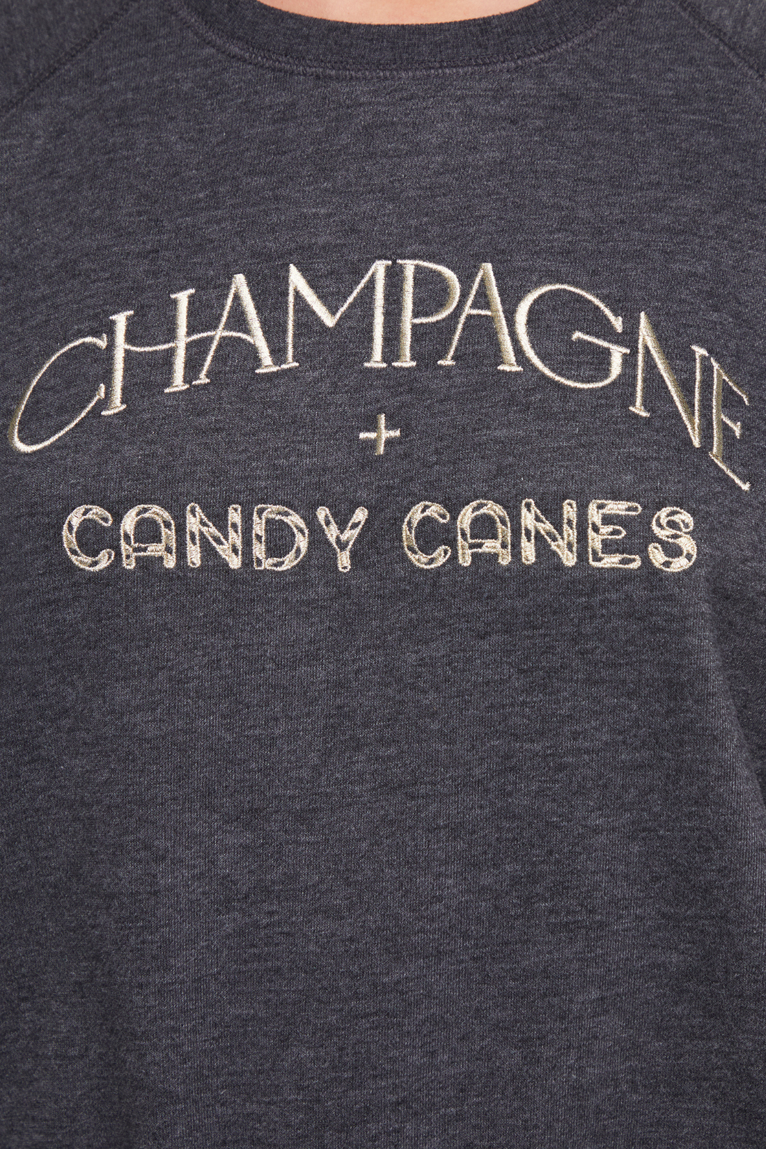 Champagne & Candy Keely Raglan Sweatshirt | Heather Black Beauty