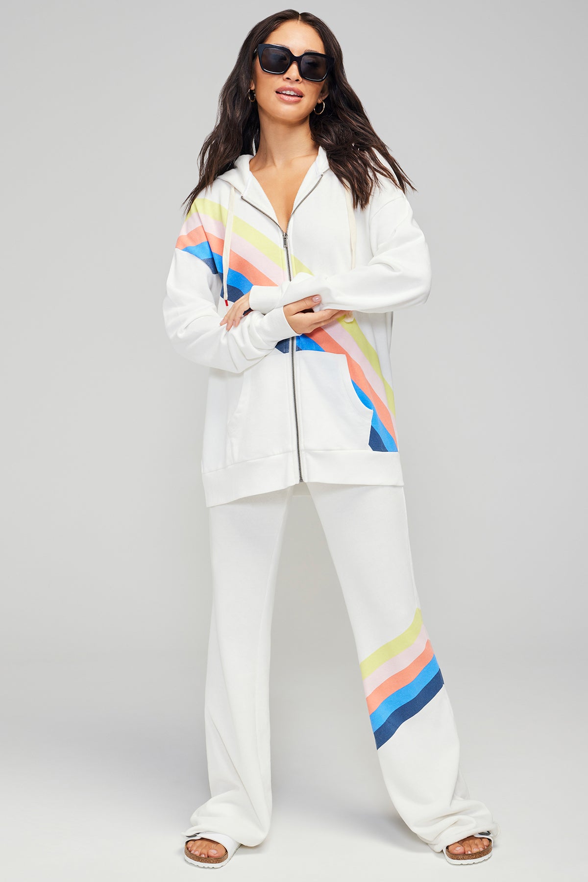 Nassau Stripe Roadtrip Zip Up | Vanilla