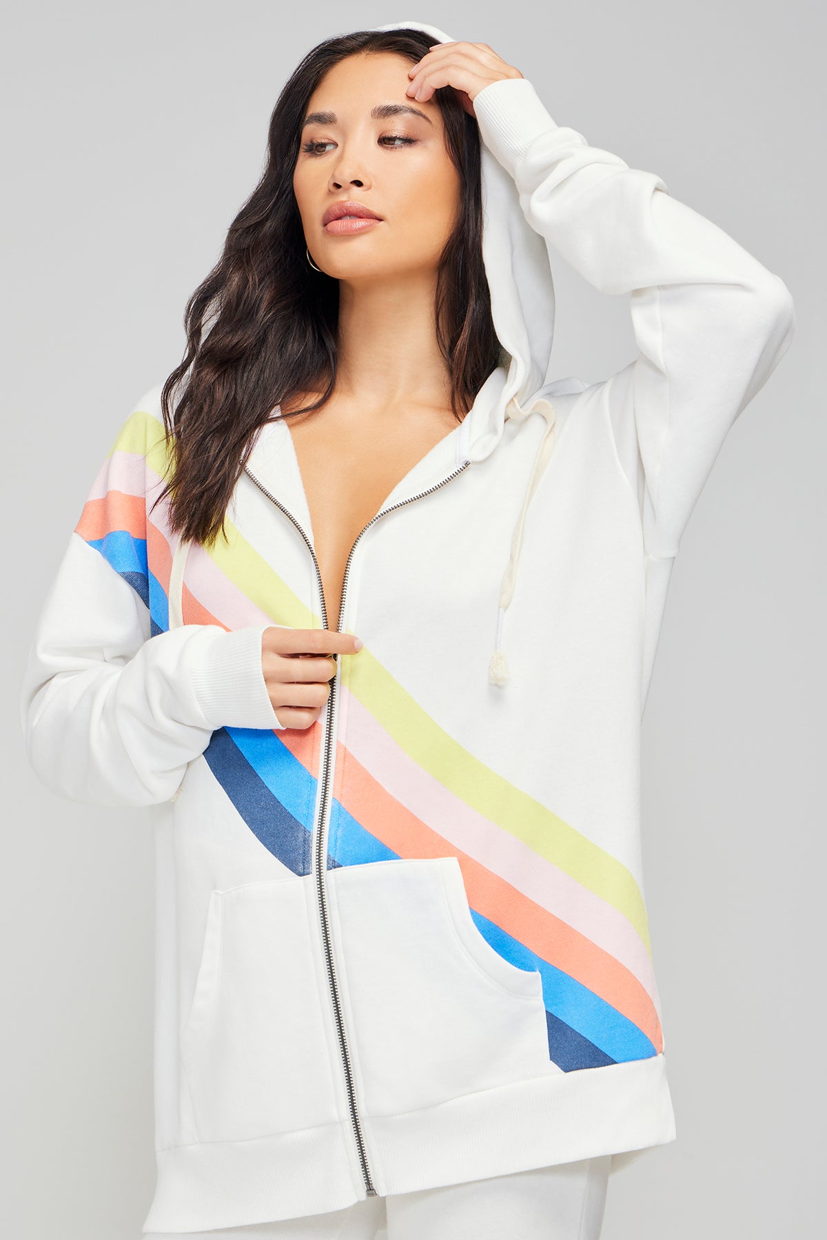 Nassau Stripe Roadtrip Zip Up | Vanilla