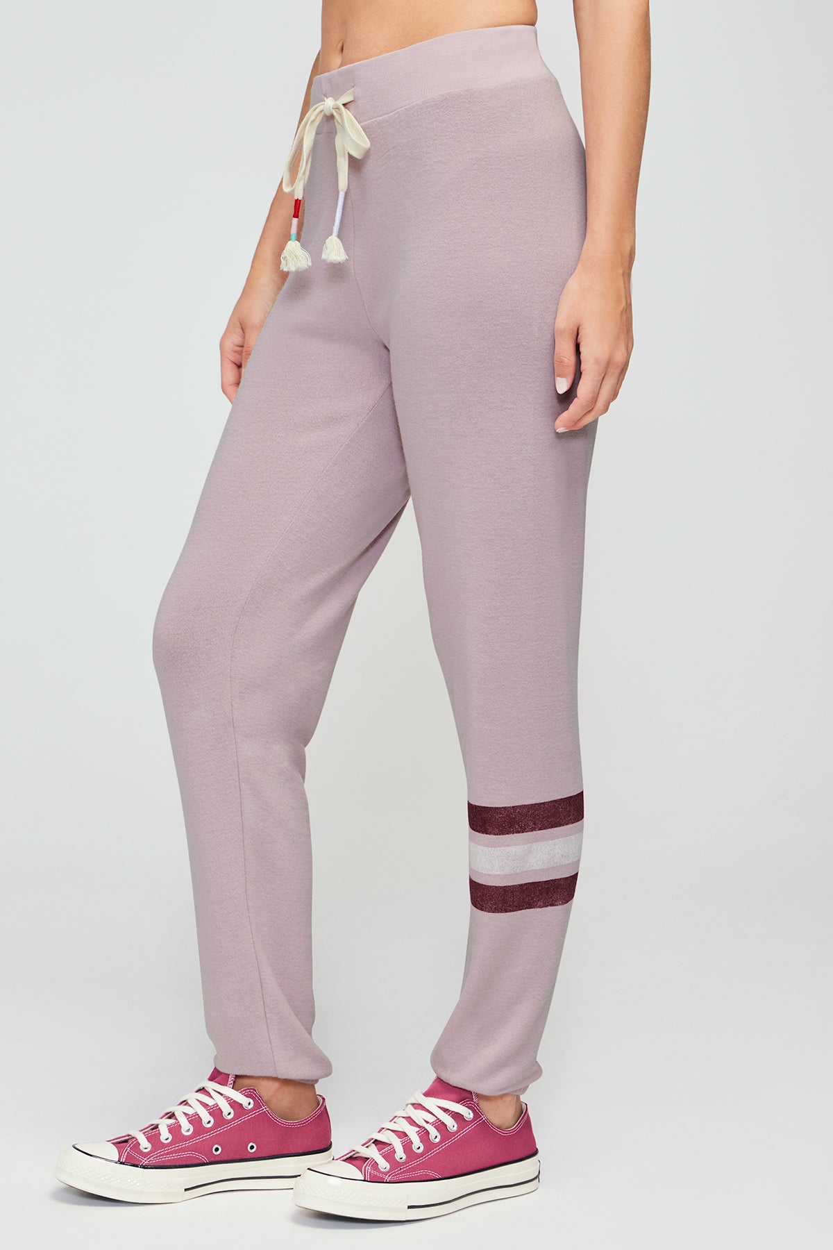 Candy Stripe Echo Sweats | Burnished Lilac