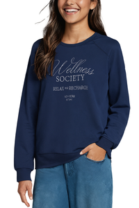 Wellness Society Keely Raglan Sweatshirt | Medieval Blue
