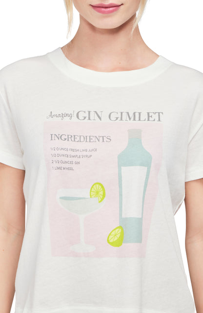 Gin Gimlet Charlie Crop Tee | Clean White