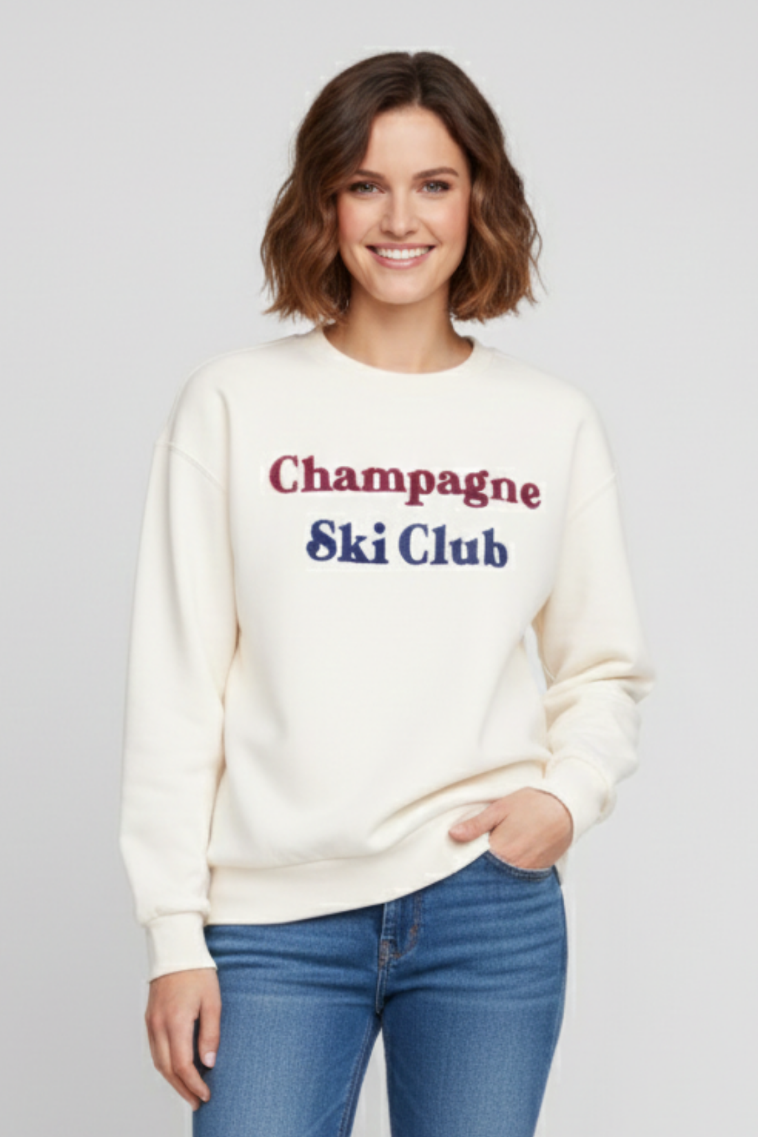 Champ Ski Club Charlie Sweatshirt | Eggnog