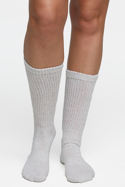Sofia 2 Pack Slouchy Speckle Socks | Microchip/Sugar Swizzle