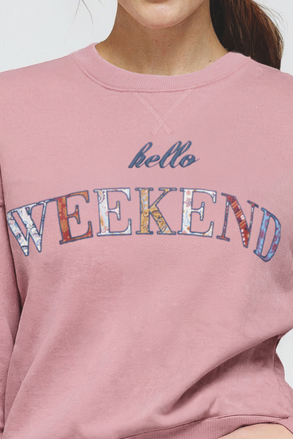 Pink sweatshirt with &