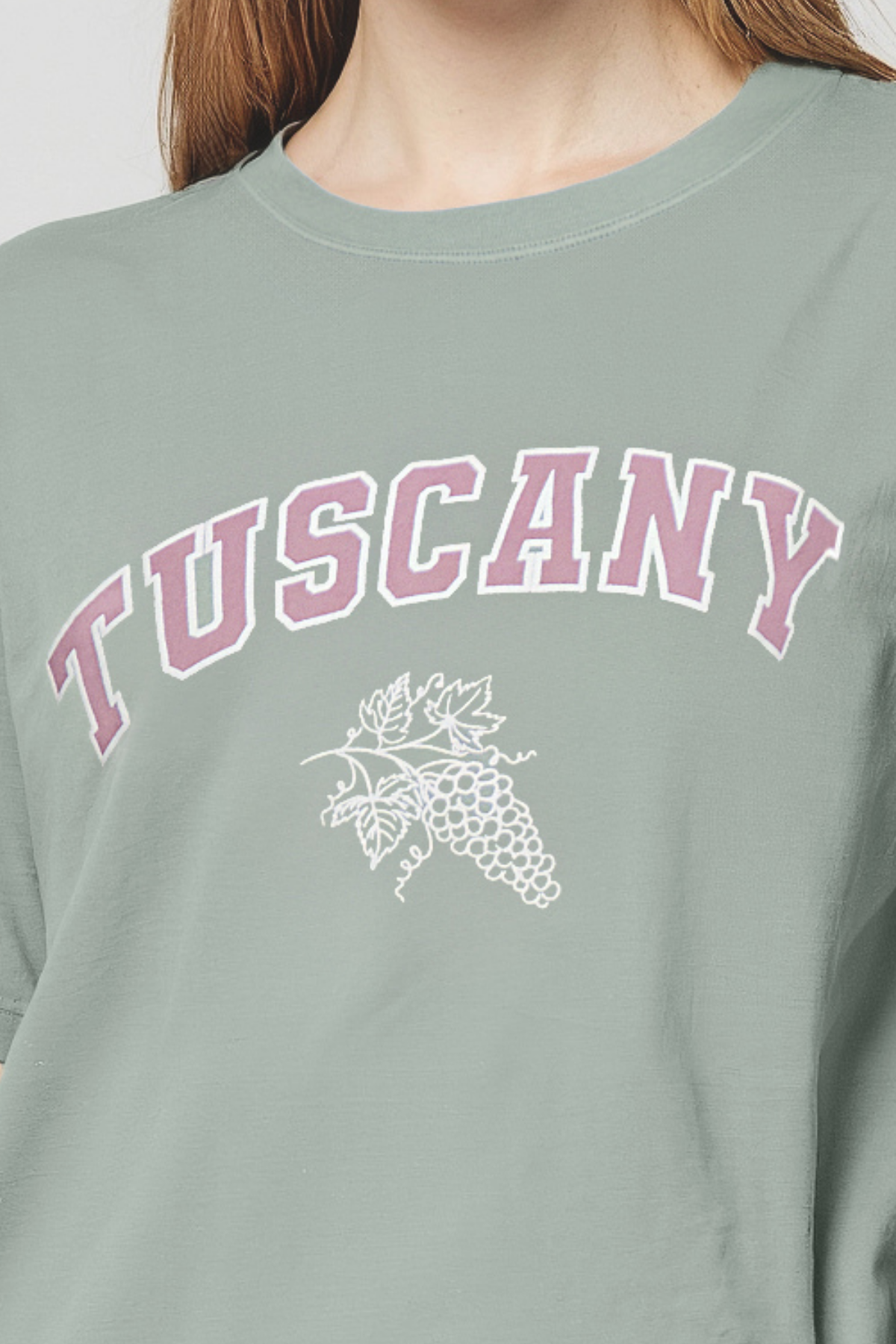 Green sweatshirt with &