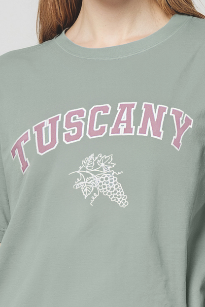 Green sweatshirt with &