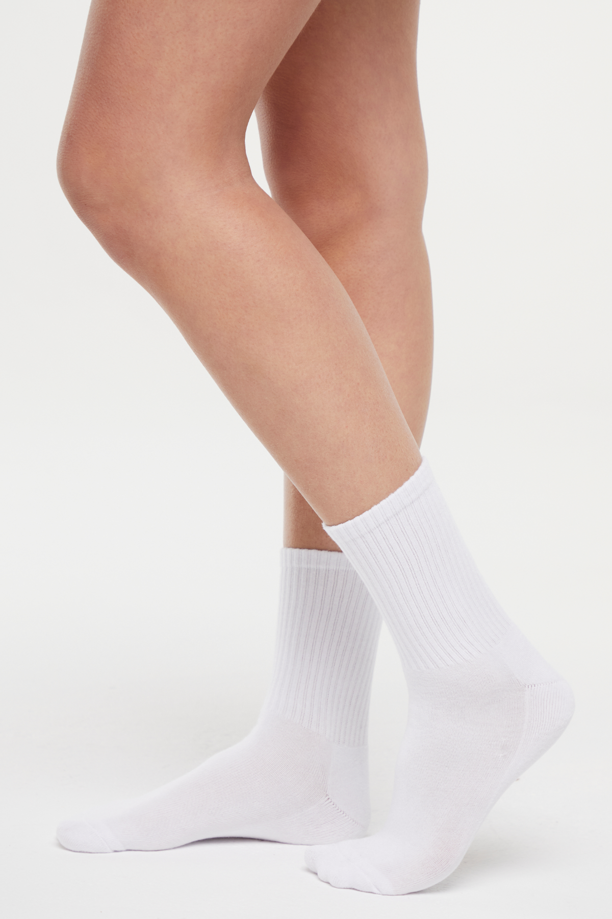 Emma 2-Pack Half Calf Socks | White Musk Melon Stripes/White