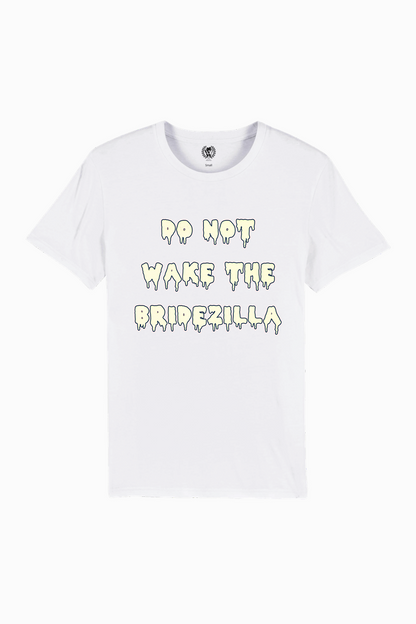 White t-shirt with yellow text &