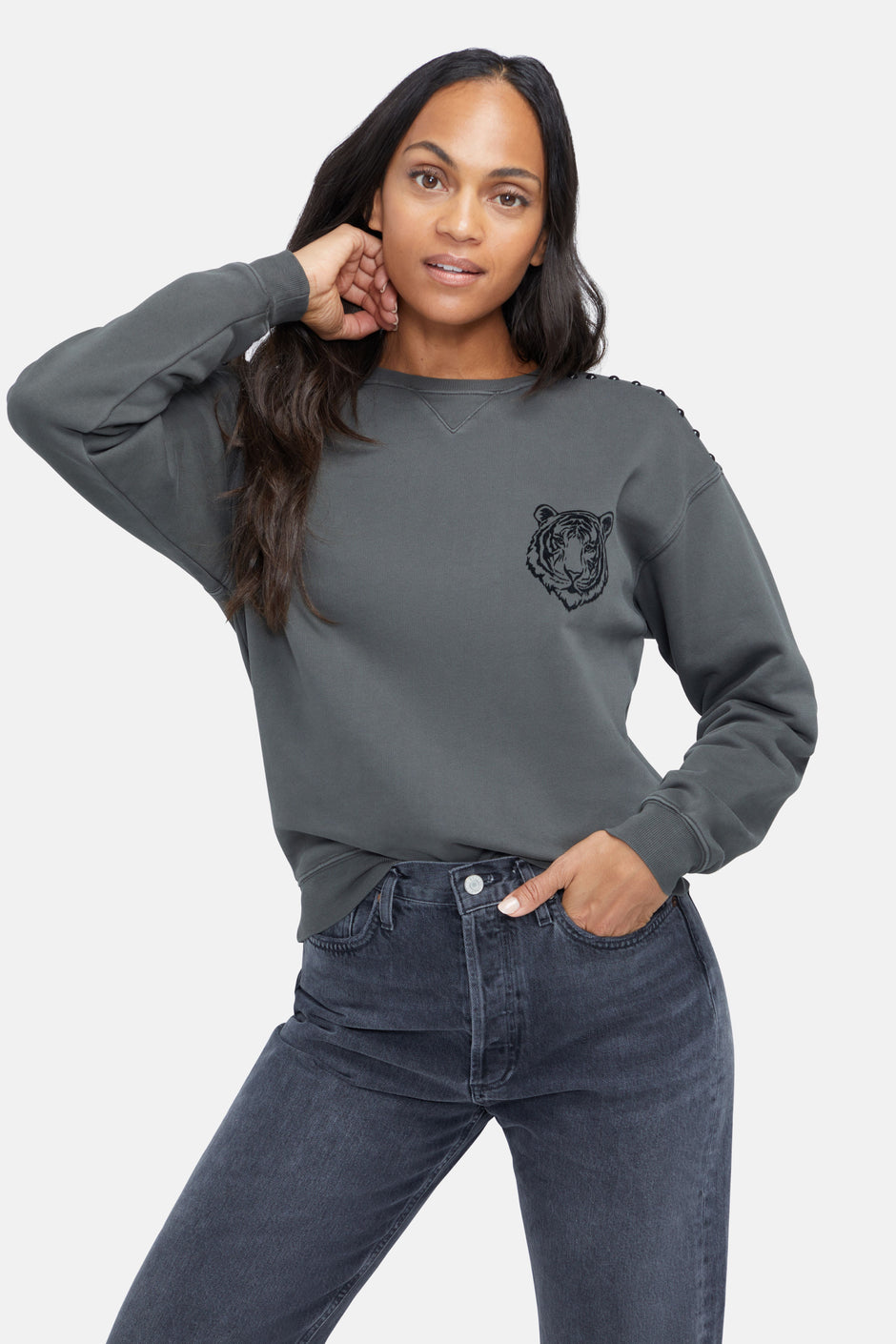 Wildfox Le Marais Cody Sweatshirt - Washed Black