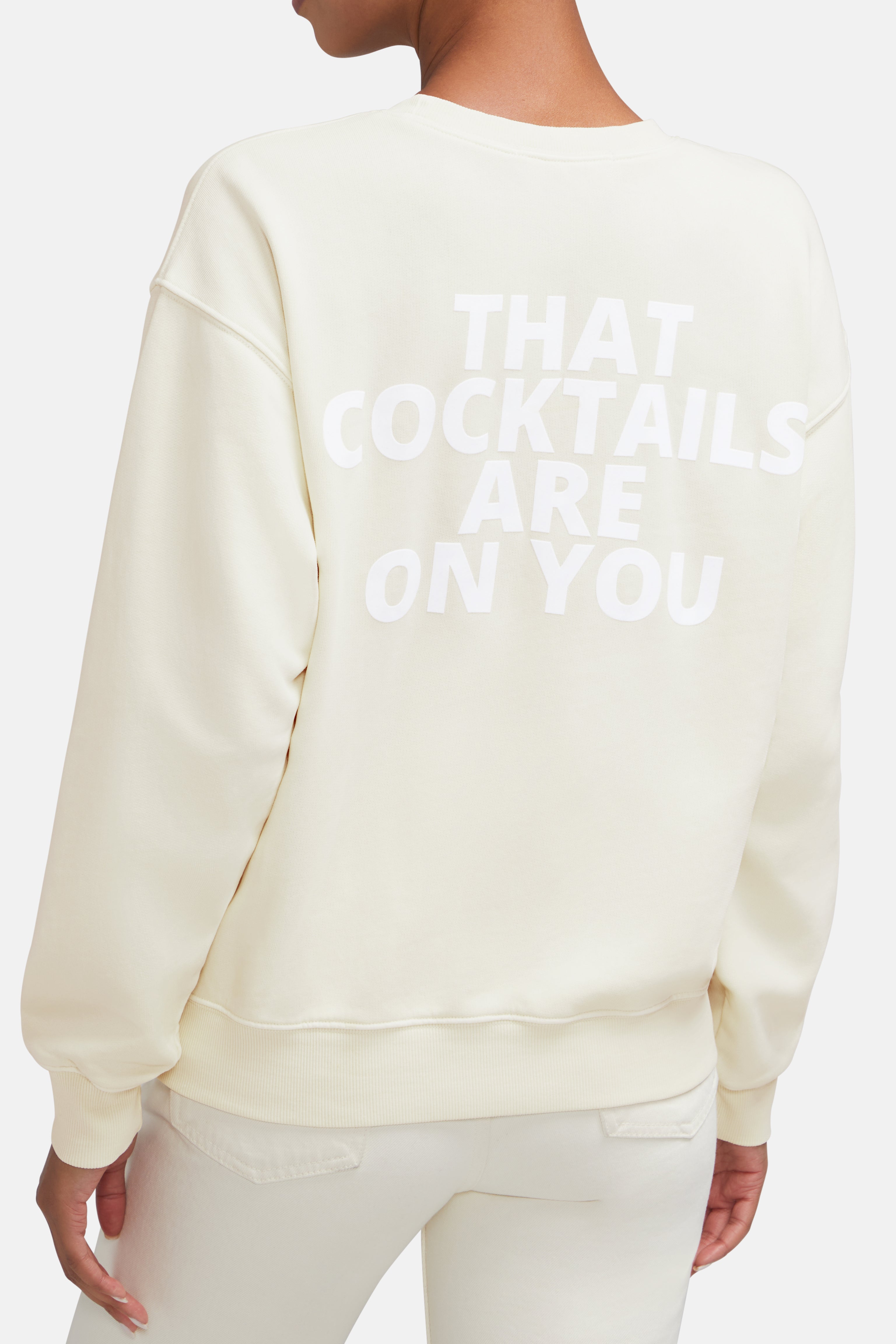Cocktails On You Cody Sweatshirt | Whisper White