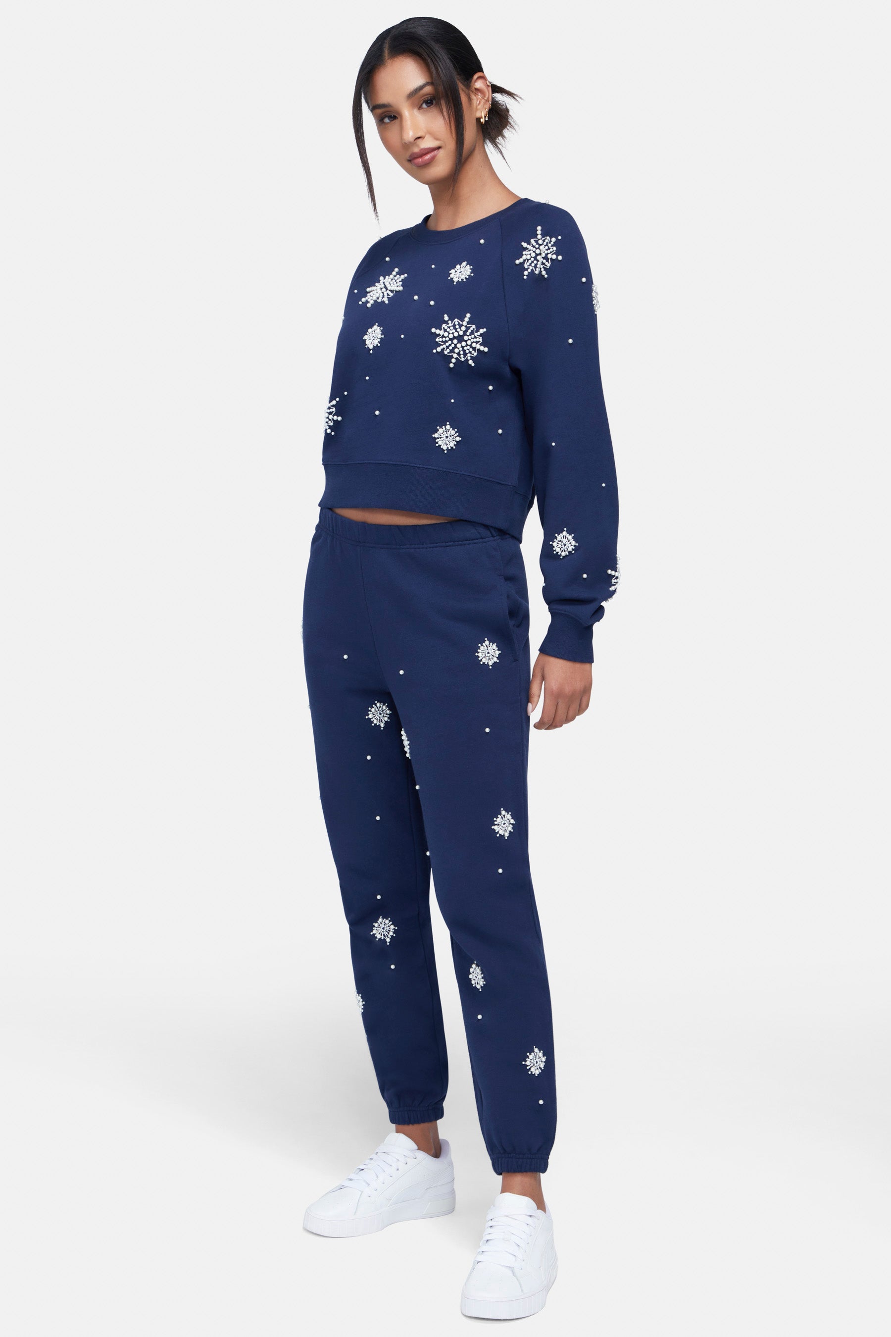 Snowflake Emmy Sweatpants | Black Iris