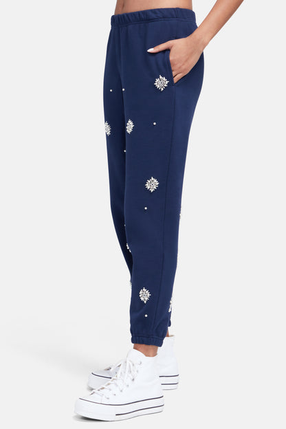 Snowflake Emmy Sweatpants | Black Iris