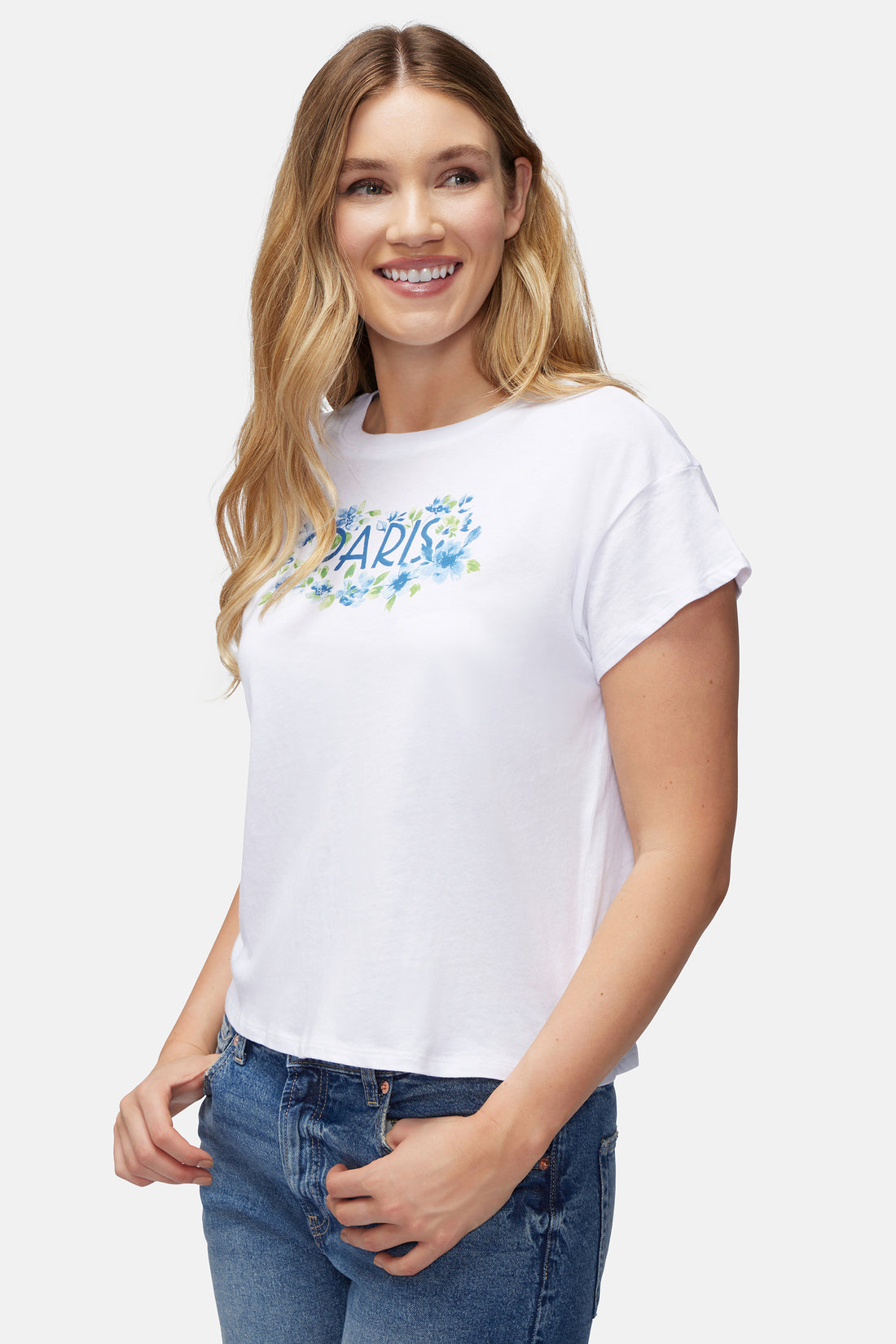 Paris Florals Chrissy Tee | Clean White