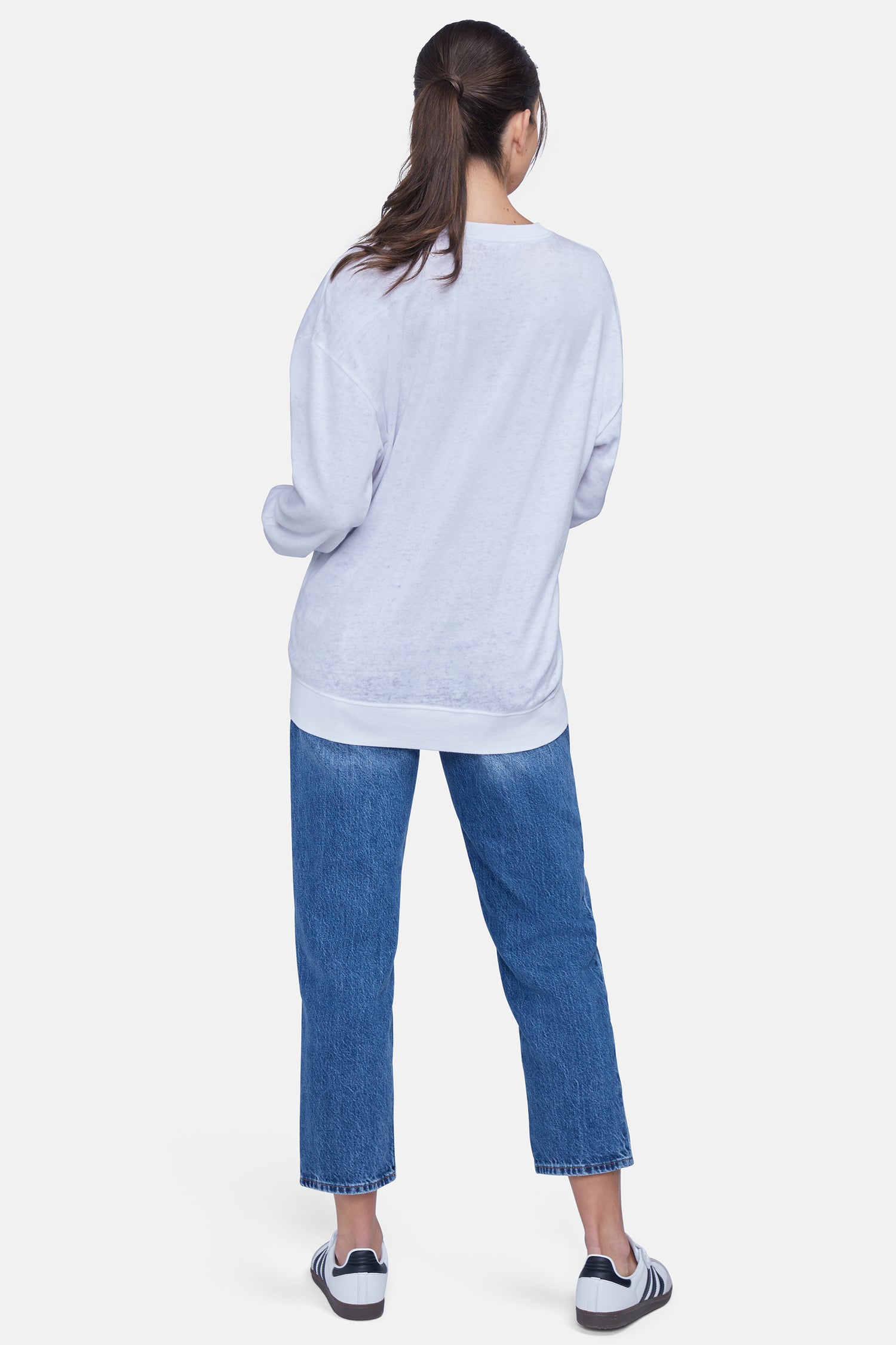 Paris Stripes Roadtrip Sweatshirt | Clean White