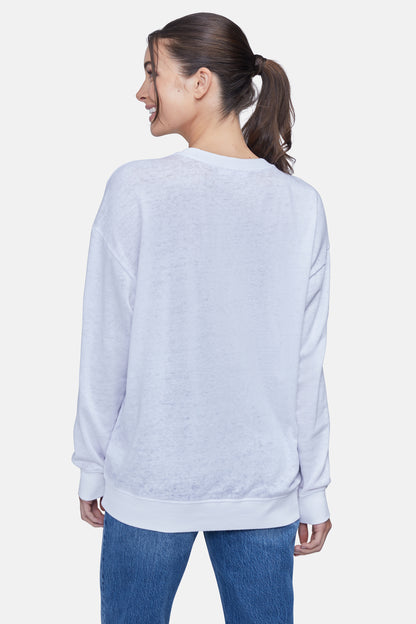 Paris Stripes Roadtrip Sweatshirt | Clean White