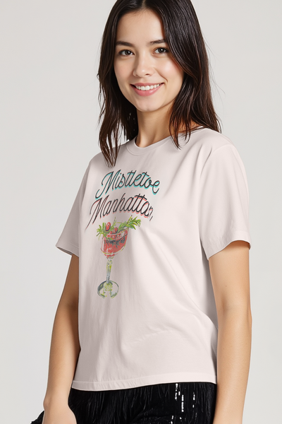 Mistletoe Manhattan Ryan Tee | Mauve Chalk – Wildfox Couture