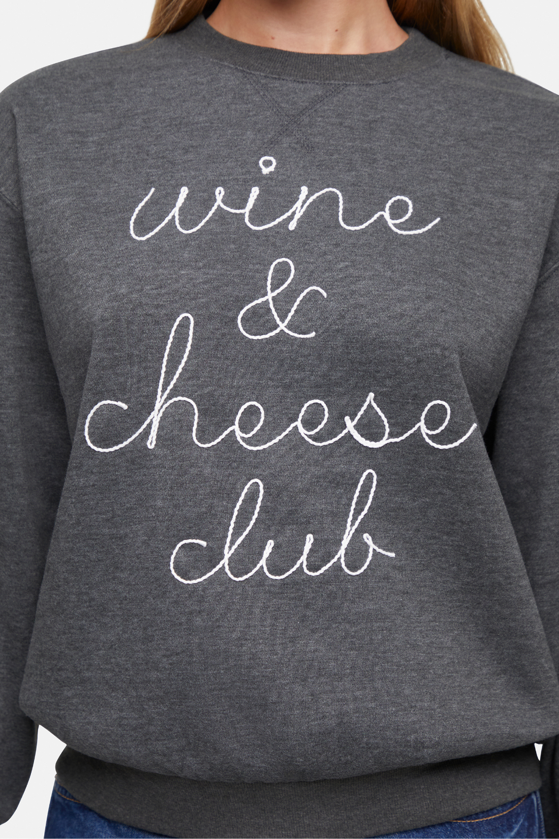 Gray sweatshirt with &