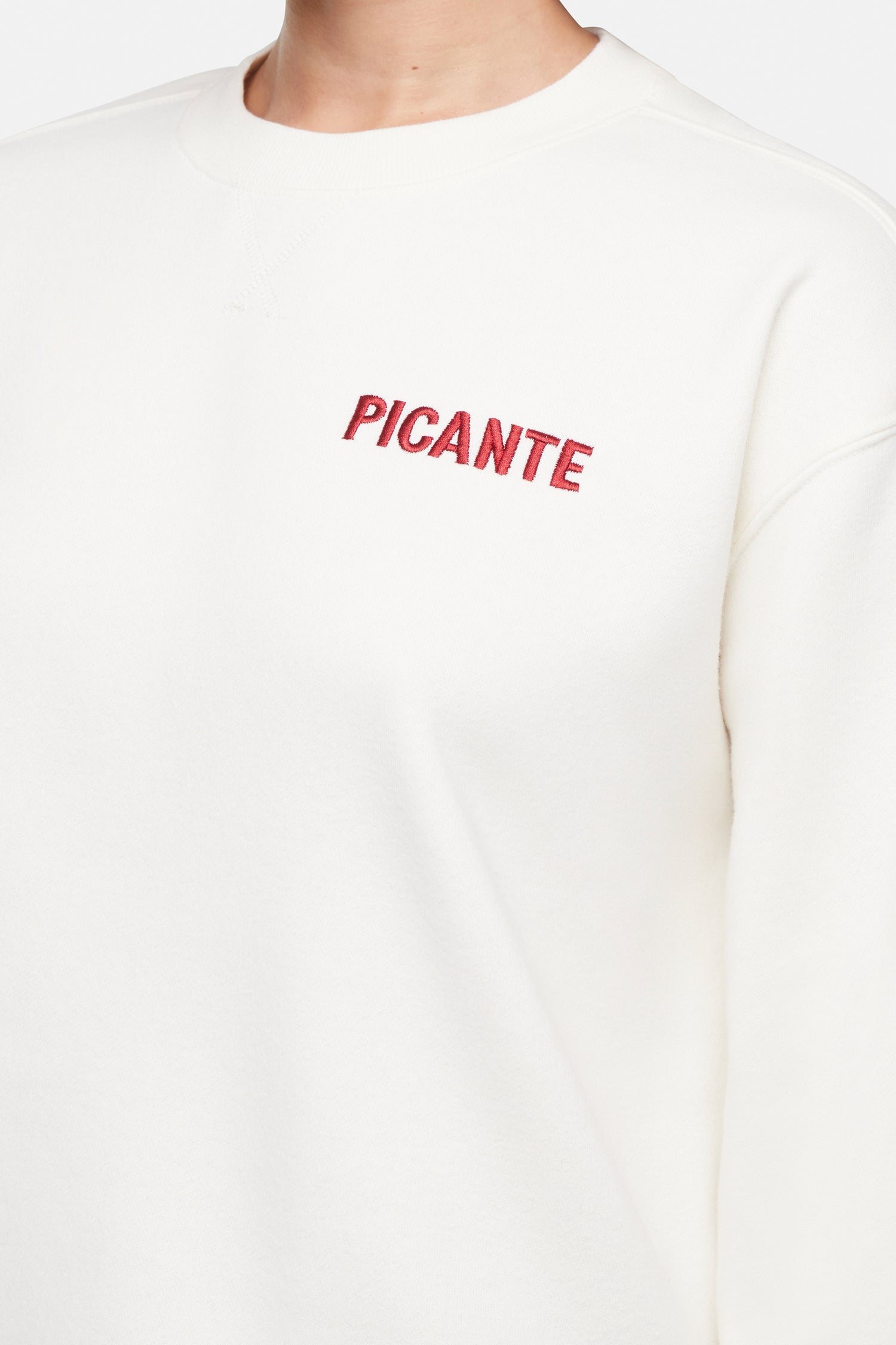 White sweatshirt with &