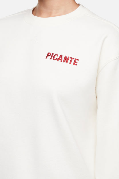 White sweatshirt with &