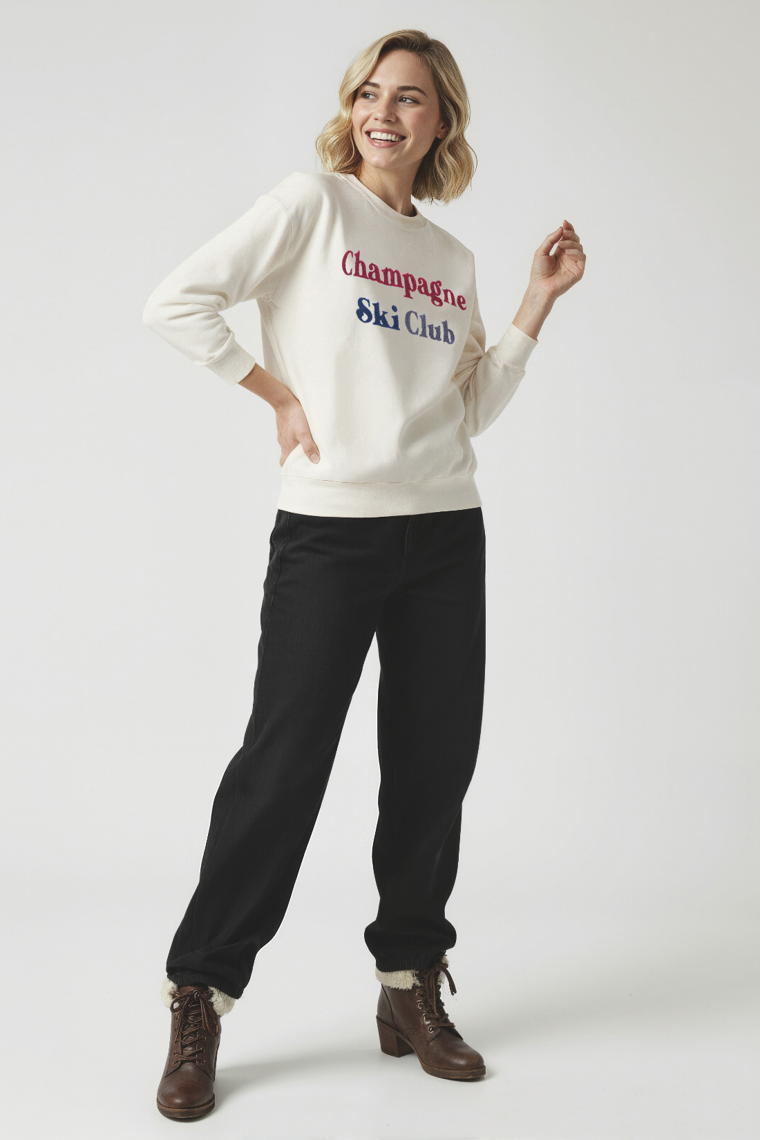 Champ Ski Club Charlie Sweatshirt | Eggnog
