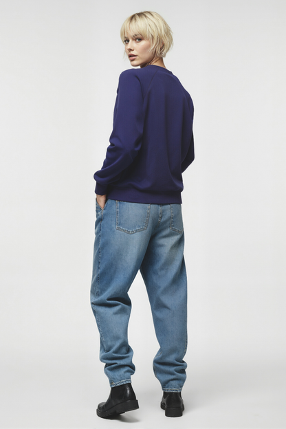 Coffee First Keely Raglan Sweatshirt | Peacoat