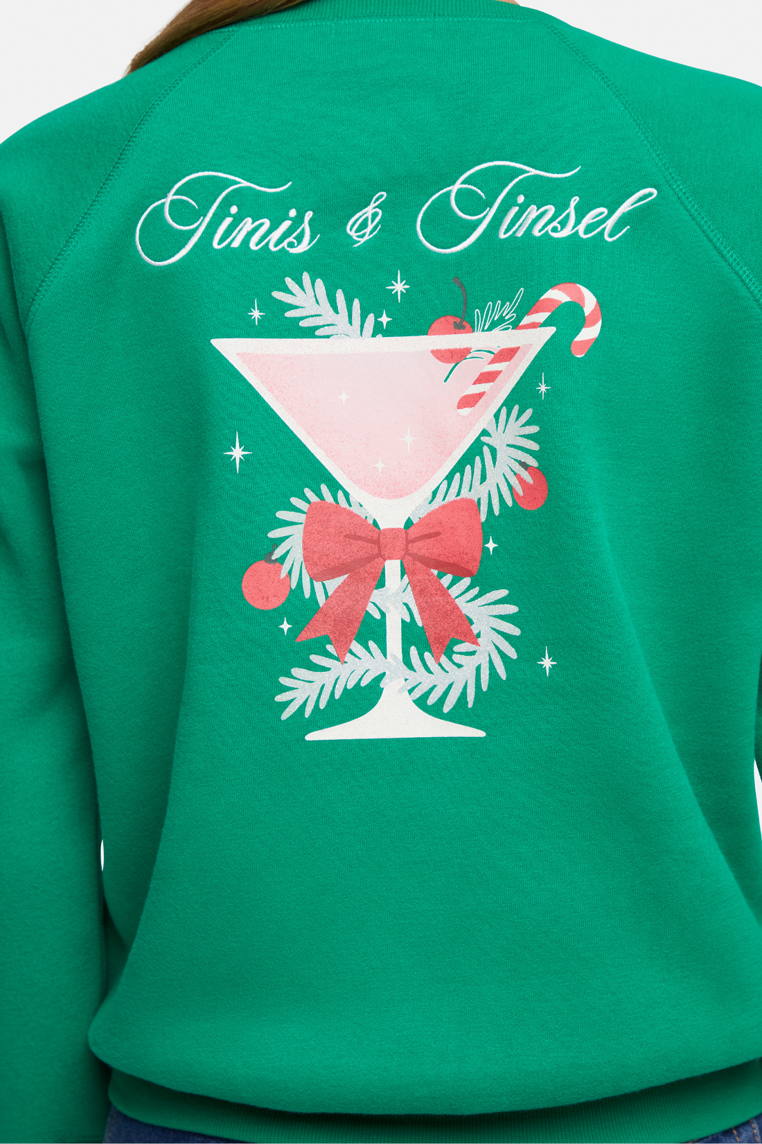 Tinis &amp; Tinsel Keely Raglan Sweatshirt | Jolly Green