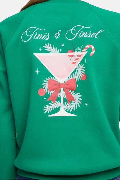 Tinis &amp; Tinsel Keely Raglan Sweatshirt | Jolly Green