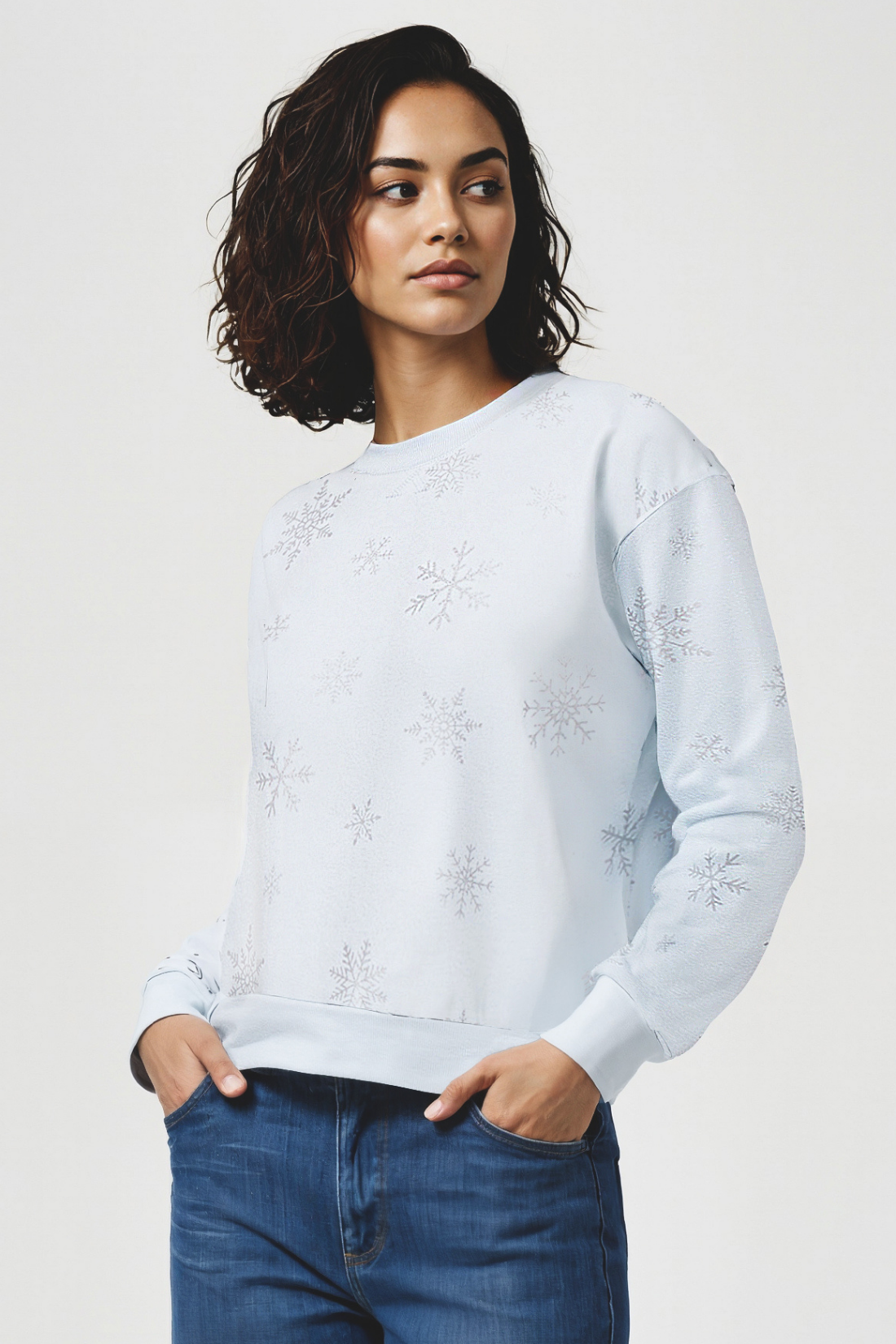 Snowflake Charlie Sweatshirt | Ballad Blue Scattered Snowflake