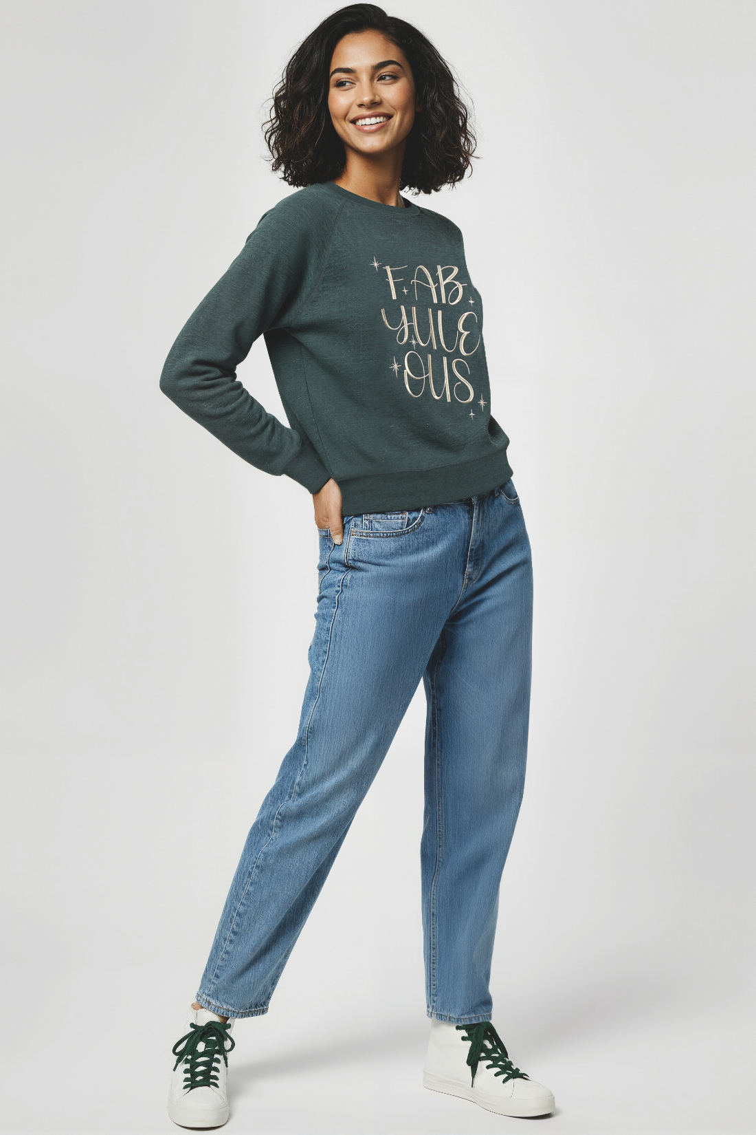 Fabulous Keely Raglan Sweatshirt | Heather Pine Grove
