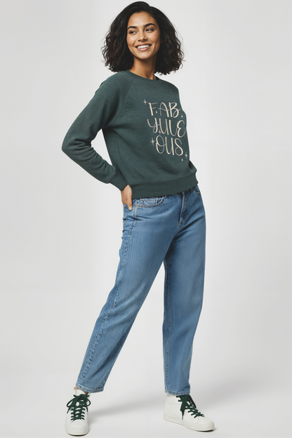 Fabulous Keely Raglan Sweatshirt | Heather Pine Grove