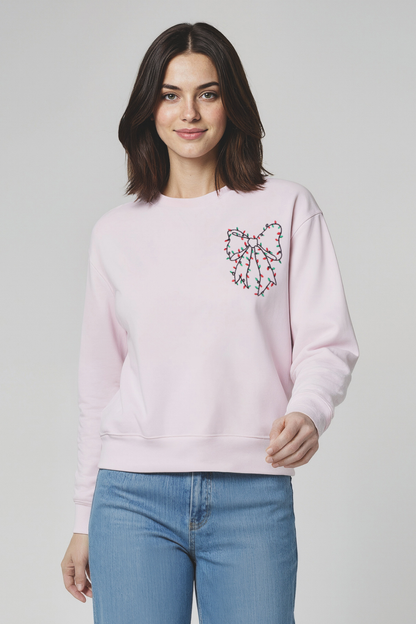 Christmas Bow Charlie Sweatshirt | Lilac Snow