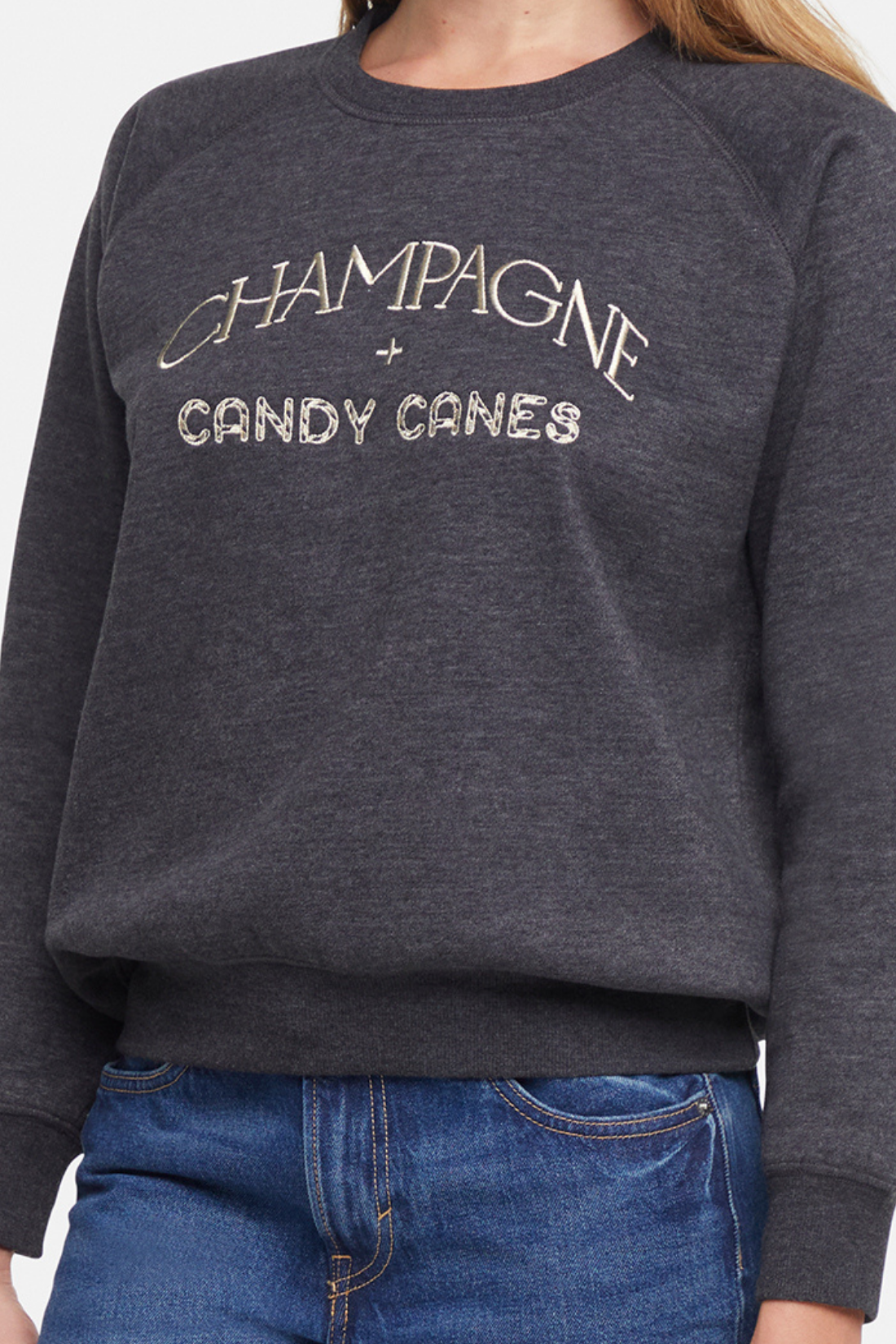 Champagne &amp; Candy Keely Raglan Sweatshirt | Heather Black Beauty