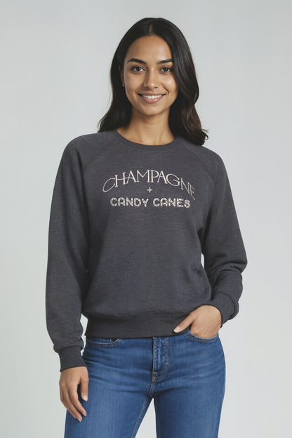 Champagne &amp; Candy Keely Raglan Sweatshirt | Heather Black Beauty