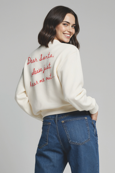 Naughty Or Nice Charlie Sweatshirt | Eggnog – Wildfox Couture