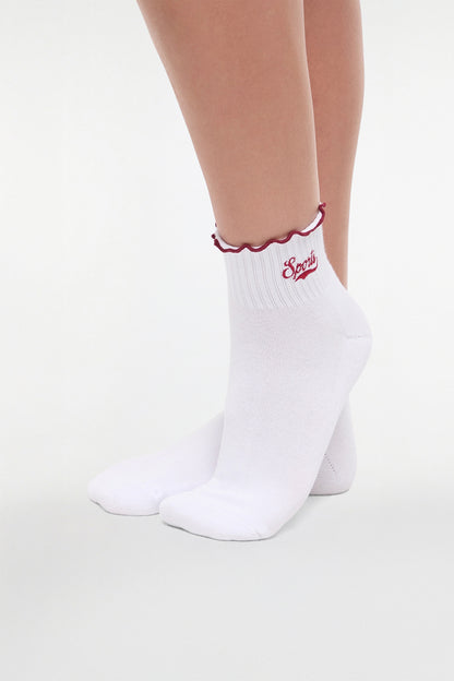 Nina 2-Pack Ankle Socks | White/Zinfandel