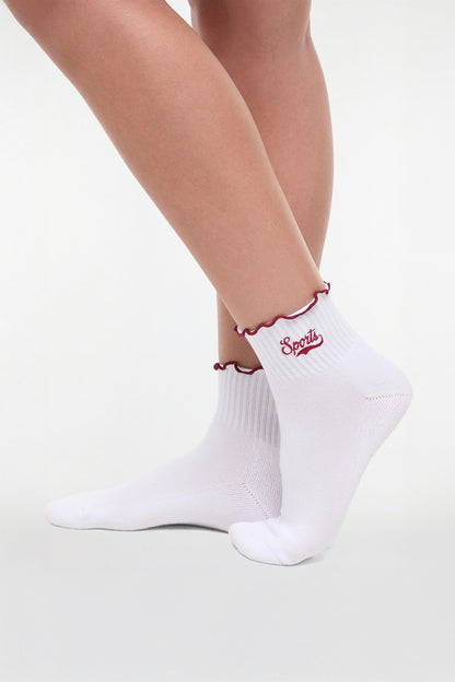 Nina 2-Pack Ankle Socks | White/Zinfandel